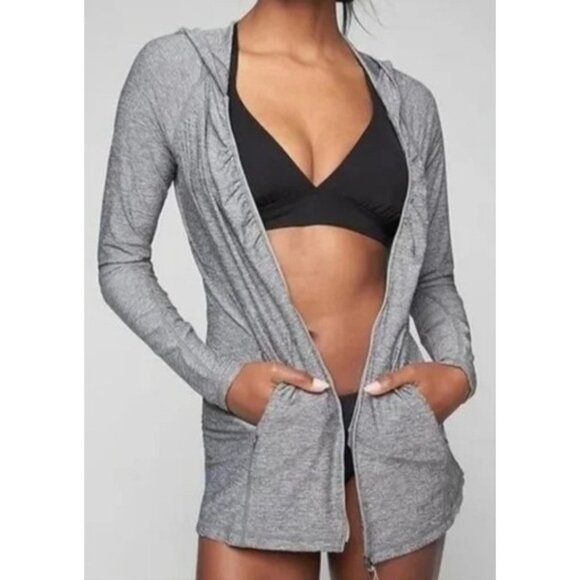 Athleta Womens‎ S Vitamin Sea Heather Gray Jacket UPF 50 - Picture 1 of 11